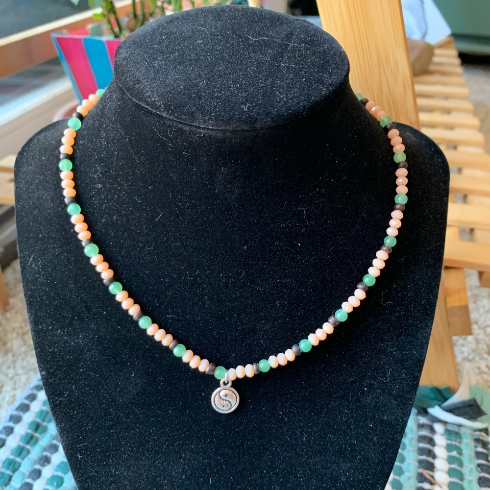 Yin yang beaded necklace